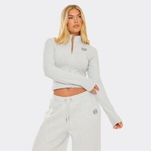 Fashion logo long sleeve zip up